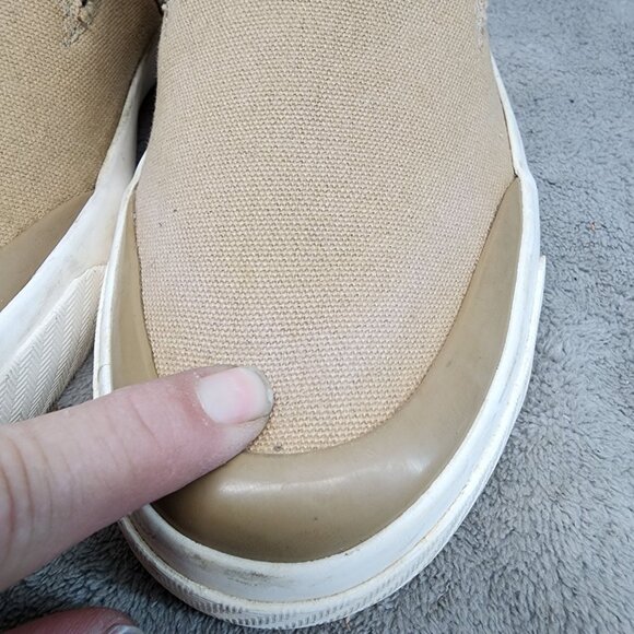 Polo Shoes Mens Size 10 Tan Canvas Slip On Sneakers *Read* - Picture 4 of 14
